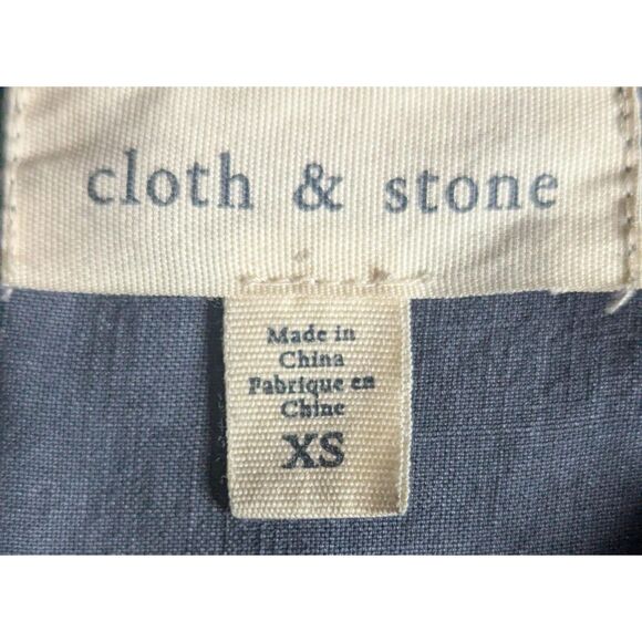 Cloth & Stone XS Charcoal Gray 100% Tencel Lyocell Lace Up Tunic Dress - Picture 2 of 5